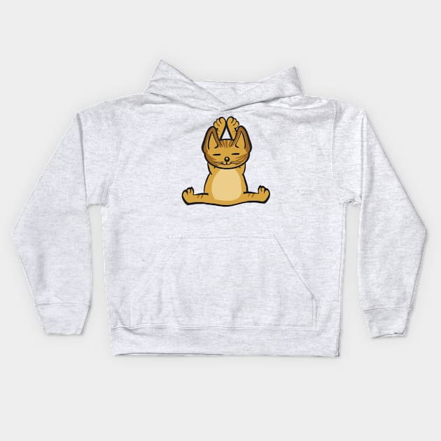 Cat In Different Yoga Poses Kids Hoodie by KsuAnn